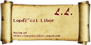 Lopóczi Libor névjegykártya
